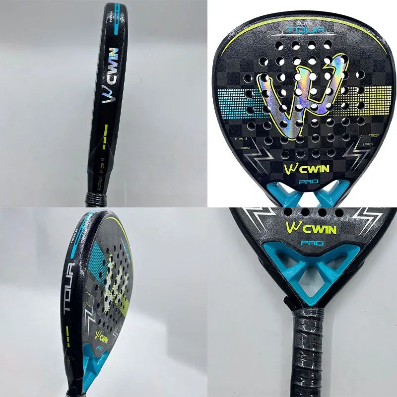 18k Camewin Carbon Surface EVA Foam Padel Racket – Lightweight Control Paddle with Carry Cover
