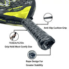 18k Camewin Carbon Surface EVA Foam Padel Racket – Lightweight Control Paddle with Carry Cover