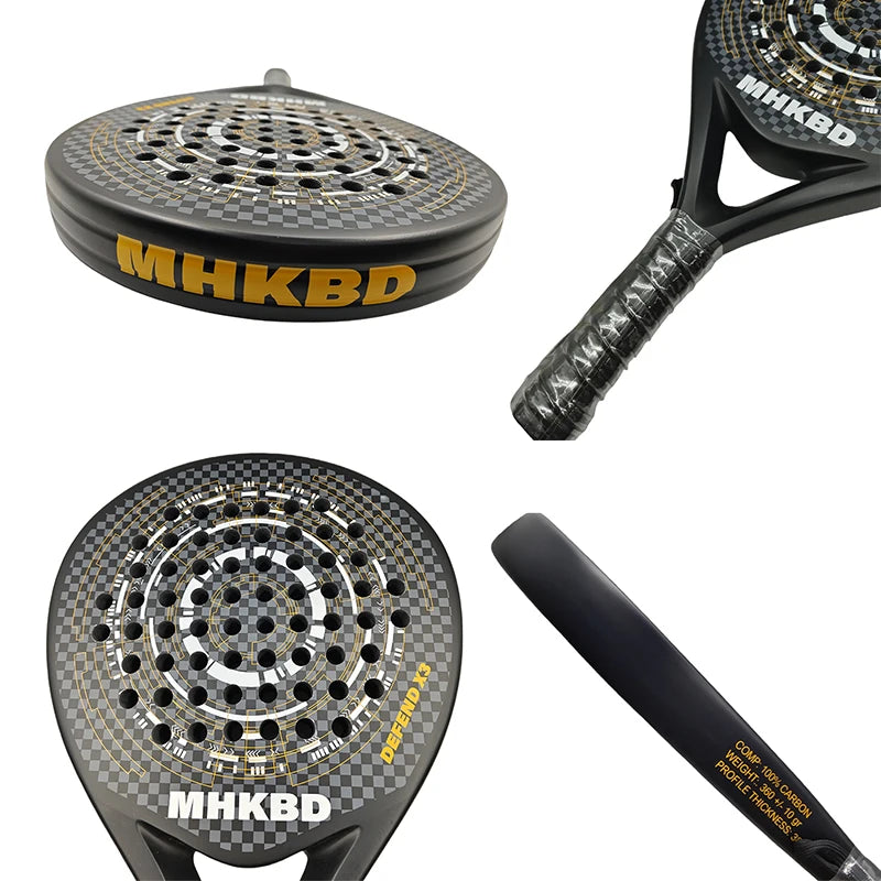 MKHBD Carbon‑Surface EVA Foam Padel Racket with Protective Cover — Lightweight Control Paddle